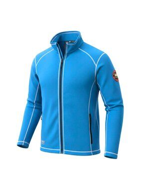 Helly Hansen Workwear Fleece Jacket Blue Full Zip Large Polartec Unisex 3 Season